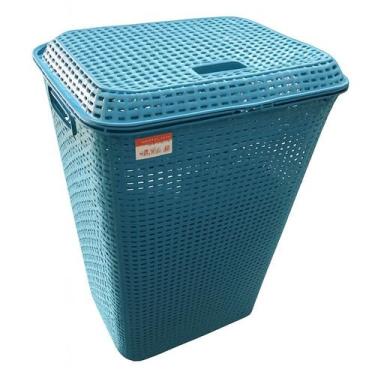 Imagem de Cesto De Roupa Suja Grande 72L Resistente Lavanderia Tampa Organizador