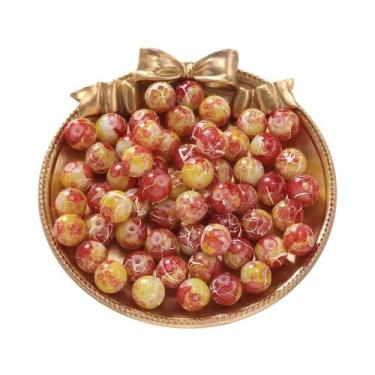 Imagem de Contas De Vidro Redondas Com Padrões Coloridos 20-100pçs 4-10mm Espaça