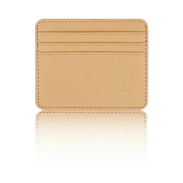Imagem de Carteira Fina De Couro PU Para Cartões De Crédito Masculina E Feminina