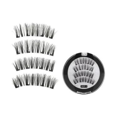 Imagem de Cílios Postiços Magnéticos 3D Naturais Reutilizáveis, Conjunto Com 4 C