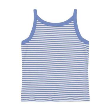 Imagem de Blusa infantil menina regata listrada Brandili, 6, Azul
