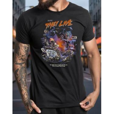 Imagem de Camiseta Preta Estampada Film Geek T-shirt They Live Terror - NoBrand,