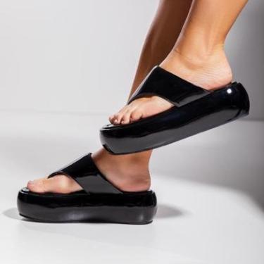 Imagem de Sandália Not-Me Papete Plataforma Tamanco Dia-A-Dia Anne Verniz Feminino-Feminino