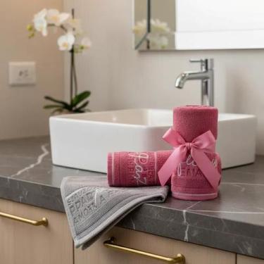 Imagem de Kit C/2 toalhas de Lavabo Palavras do Bem Celebration Extra Macia Bene
