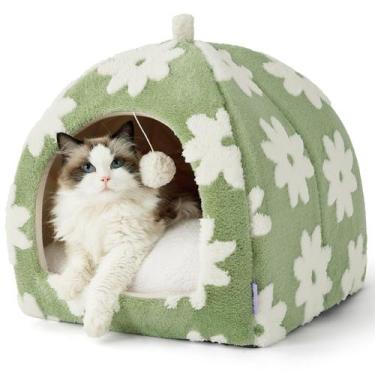 Imagem de Cama para Gatos LE SURE 2 en 1 Cueva con Almohada Lavable Verde