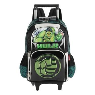 Imagem de Mochila Escolar Com Rodas Avengers Hulk Verde Luxcel