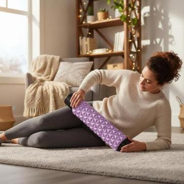 Imagem de Rolo de Liberação Miofascial Diamond Lilás e Preto 33cm para Massagem 