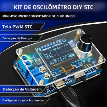 Imagem de Kit DIY De Osciloscópio Digital Mini STC8K8A MCU Com OLED De 0,96 Pole