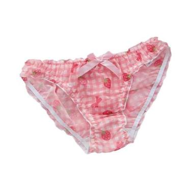 Imagem de Calcinha Thong Estilo Escolar Com Estampa De Morango, Lingerie Japones