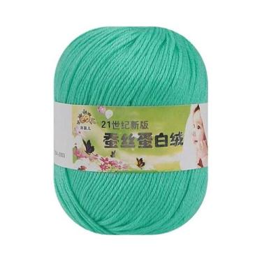 Imagem de Fio De Seda 50g Para Tricô Manual, Crochê, DIY, Meias, Suéter, Coberto