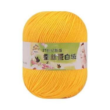 Imagem de Fio De Seda 50g Para Tricô Manual, Crochê, DIY, Meias, Suéter, Coberto