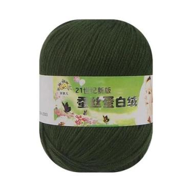 Imagem de Fio De Seda 50g Para Tricô Manual, Crochê, DIY, Meias, Suéter, Coberto