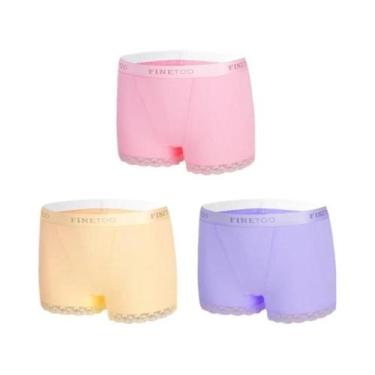 Imagem de Calcinhas De Algodão Com Renda Para Mulheres, 3 Peças S-XXL, Confortáv