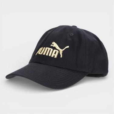 Imagem de Boné Puma Aba Curva Essentials - Preto e Dourado - Único, Único