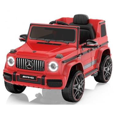 Imagem de Carro Elétrico Infantil a Bateria com Controle Remoto, Farol LED, Reprodutor de Música e Buzina, 12V, ANPABO Mercedes-Benz G63, Vermelho