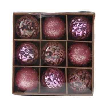 Imagem de Enfeites De Natal Em Forma De Bola Dourada De 6cm, 9 Peças, Decoração 