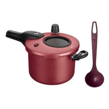 Imagem de COMP Kit MTA: Panela de Pressão Antiaderente c/ Visor 4,5L Cereja + Co