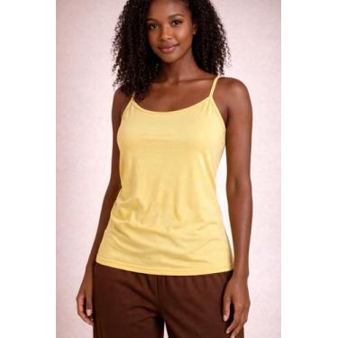 Imagem de Blusinha Feminina Alcinha Básica Conforto em Poliamida Cor:SicilianoTa