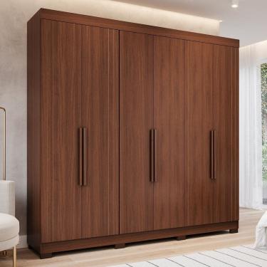 Imagem de Guarda-roupa Casal 6 Portas com Pés 234cm 100% Mdf Boston Espresso Móveis Jequitiba