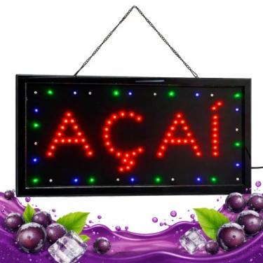 Imagem de Painel Luminoso AÇAÍ Neon LED Piscante Letreiro Iluminado para Comérci