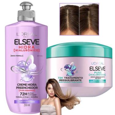 Imagem de Kit Elseve Pure Acido Hialurônico Creme de Pentear Hidra Loreal Paris 
