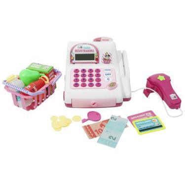 Imagem de Caixa Registradora Infantil Creative Fun Som e Luz Rosa Multikids BR38