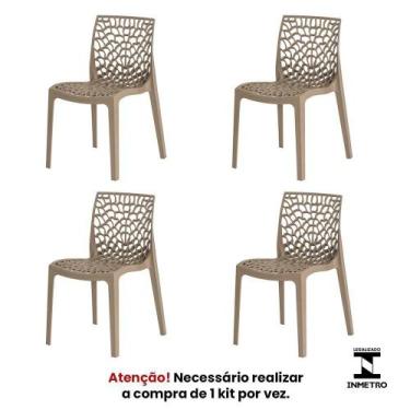 Imagem de Kit 4 Cadeiras Gruvyer Nude Sala Cozinha Jantar - WAW DESIGN