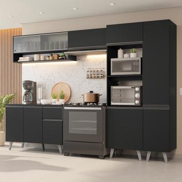 Imagem de Armário de Cozinha Completa 300 cm Preto Nice Madesa 08