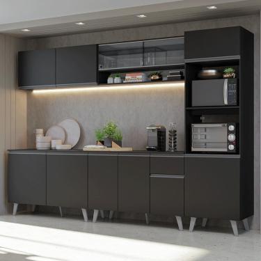 Imagem de Armário de Cozinha Completa 300 cm Preto Nice Madesa 01