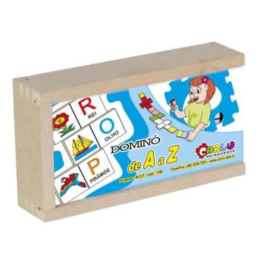 Imagem de Dominó alfabeto ilustrado de a a z madeira educativo caixa - CARLU