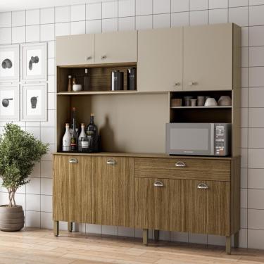 Imagem de Armario de Cozinha Compacta Sydney 8 Portas 1 Gaveta MDF 182.2 cm Amadeirado Freijó Van...