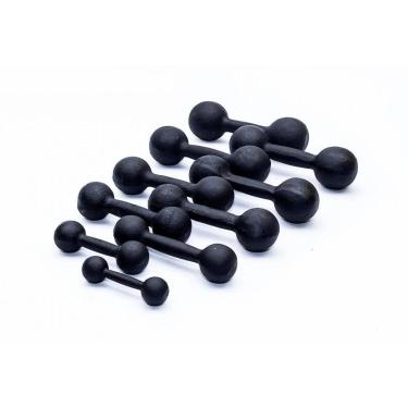 Imagem de Kit Halteres de Ferro Fundido Pintado   Pares de 1 a 10 Kg-Unissex