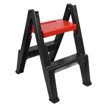 Imagem de Escada Dobrável Vkcar03 2 Degraus em Plástico Reforçado com Pés Antiderrapantes para Detalhamento Automotivo Até 150KG