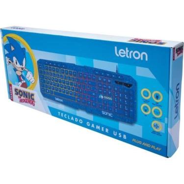Imagem de Teclado Gamer Letron Sonic Compatível com Windows e Mac com 117 Teclas ABNT2 Multimídia USB LED Azul