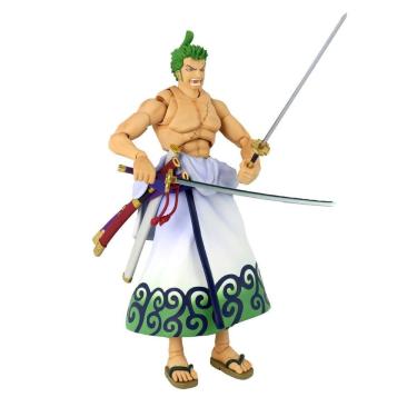Imagem de Action Figure One Piece Zoro Variable Heroes Articulada com Múltiplos Pontos e 3 Espada...