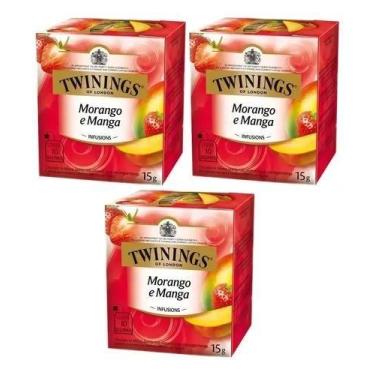 Imagem de Kit Chá Twinings Misto Morango e Manga 20g - 3 unidades