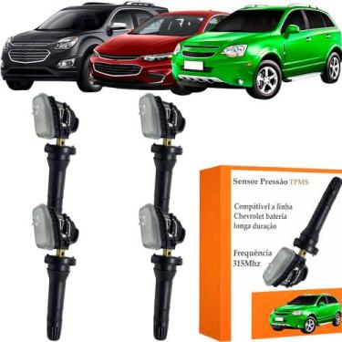 Imagem de Kit 4 Sensor Tpms Pressão Pneus Malibu Equinox Captiva 13598771 - SR