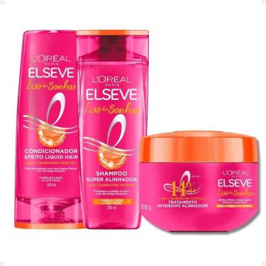 Imagem de Kit Elseve Liso dos Sonhos: Máscara Tratamento 300g + Shampoo e Condicionador 200ml
