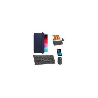 Imagem de Kit Capa Smart Case Azul Escuro / Teclado e Mouse preto e Película Com