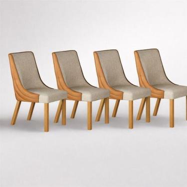 Imagem de Kit 4 cadeiras maciça de Jantar Estofada Bella- Arbo Design