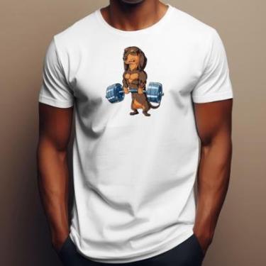 Imagem de Camiseta Masculina Casual Manga Curta Estampada Moderna Malha Algodão Ajustável Básica...