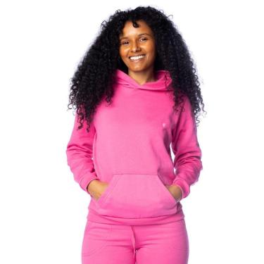Imagem de Moletom Feminino Desayner Básico C/ Capuz Pink-Feminino