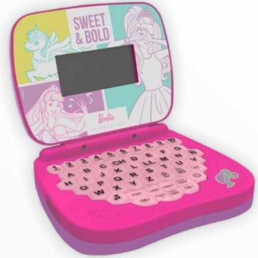 Imagem de Laptop Infantil Barbie Bilíngue Candide Brinquedo Computador Educativo