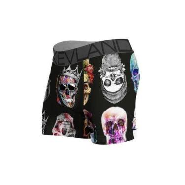 Imagem de Cueca Boxer Kevland Colored Skulls Black, M, Preto