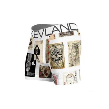 Imagem de Cueca Boxer Kevland Cartas De Baralho Branca, M, Branco