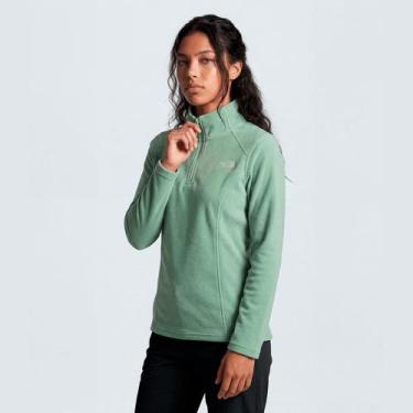 Imagem de Moletom The North Face Fleece Glacier 1 4 Zip Verde Feminino, G