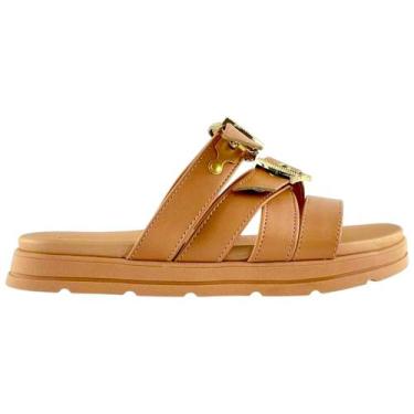 Imagem de Tamanco Moleca Feminino Napa Turim Casual Fivélas, Nude, 38