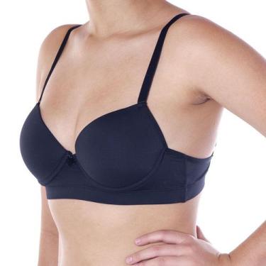 Imagem de Sutiã Com Base Reforçada Lingerie em Microfibra Lutestil, Preto, 52