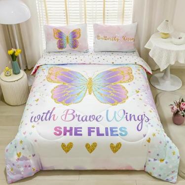 Imagem de Conjunto de edredom Cokouchyi Twin Size para meninas com design 3D