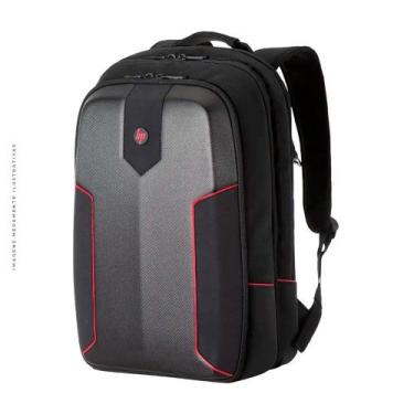 Imagem de Mochila Gamer Para Notebook HP, 15.6", Preto/Vermelho - 3EJ61LAABM